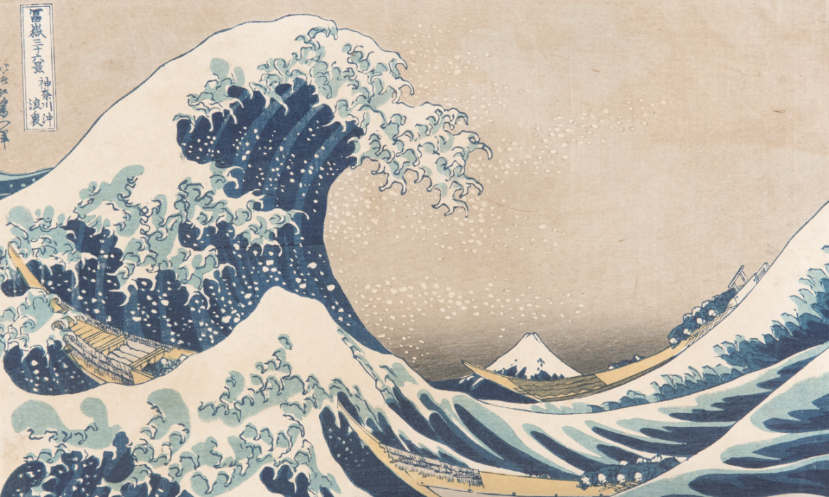 Hokusai's famous painting The Great Wave, which inspired artists like Vincent van Gogh with its vivid coloration and dramatic imagery. Image courtesy of Joslyn Art Museum